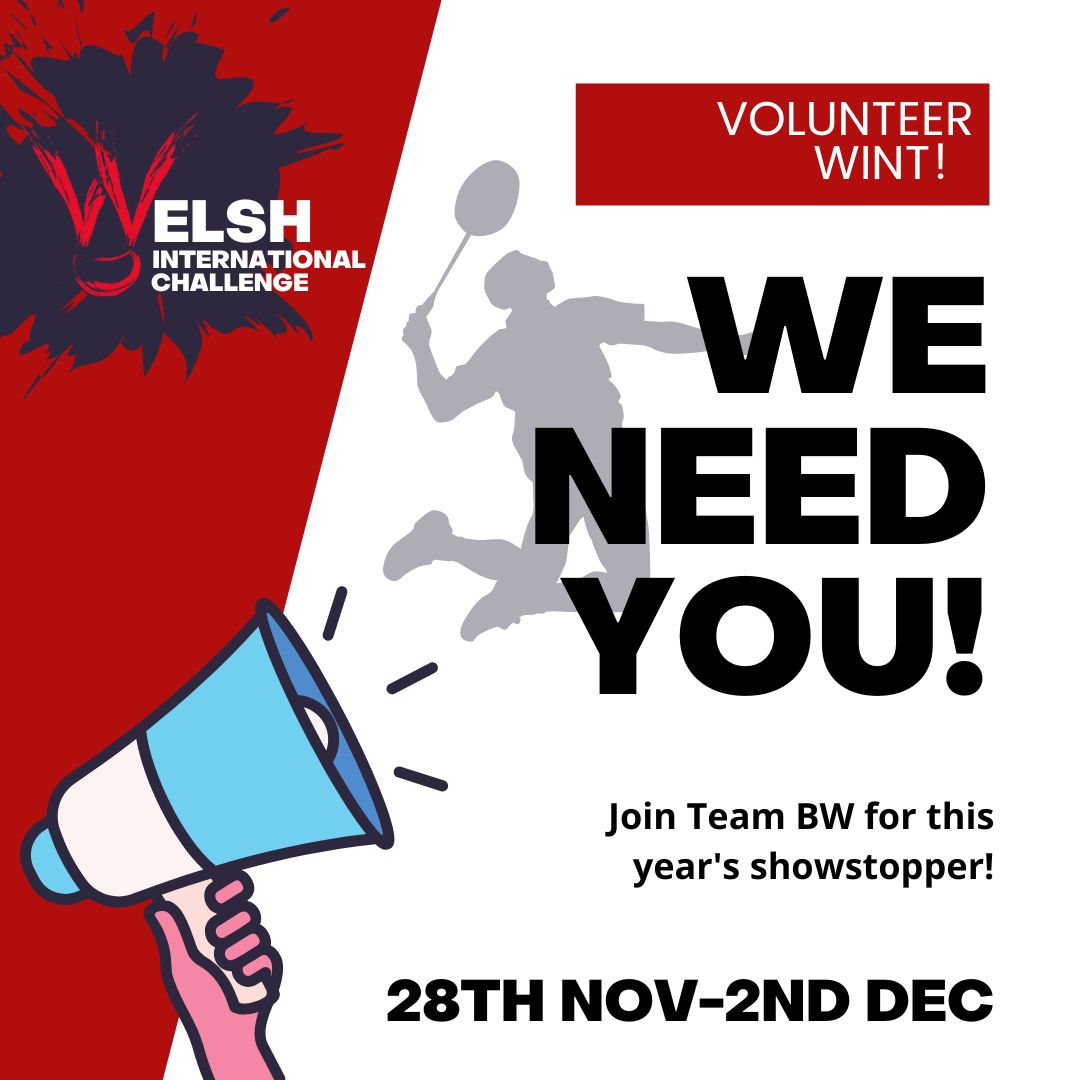 volunteer, WINT 2023, Badminton Wales