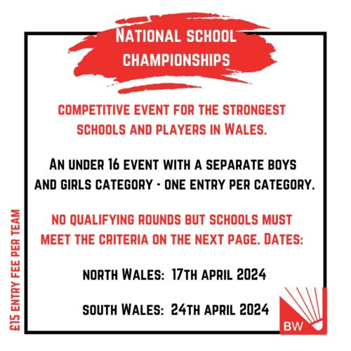 , Badminton Wales Schools Competitions 2024, Badminton Wales